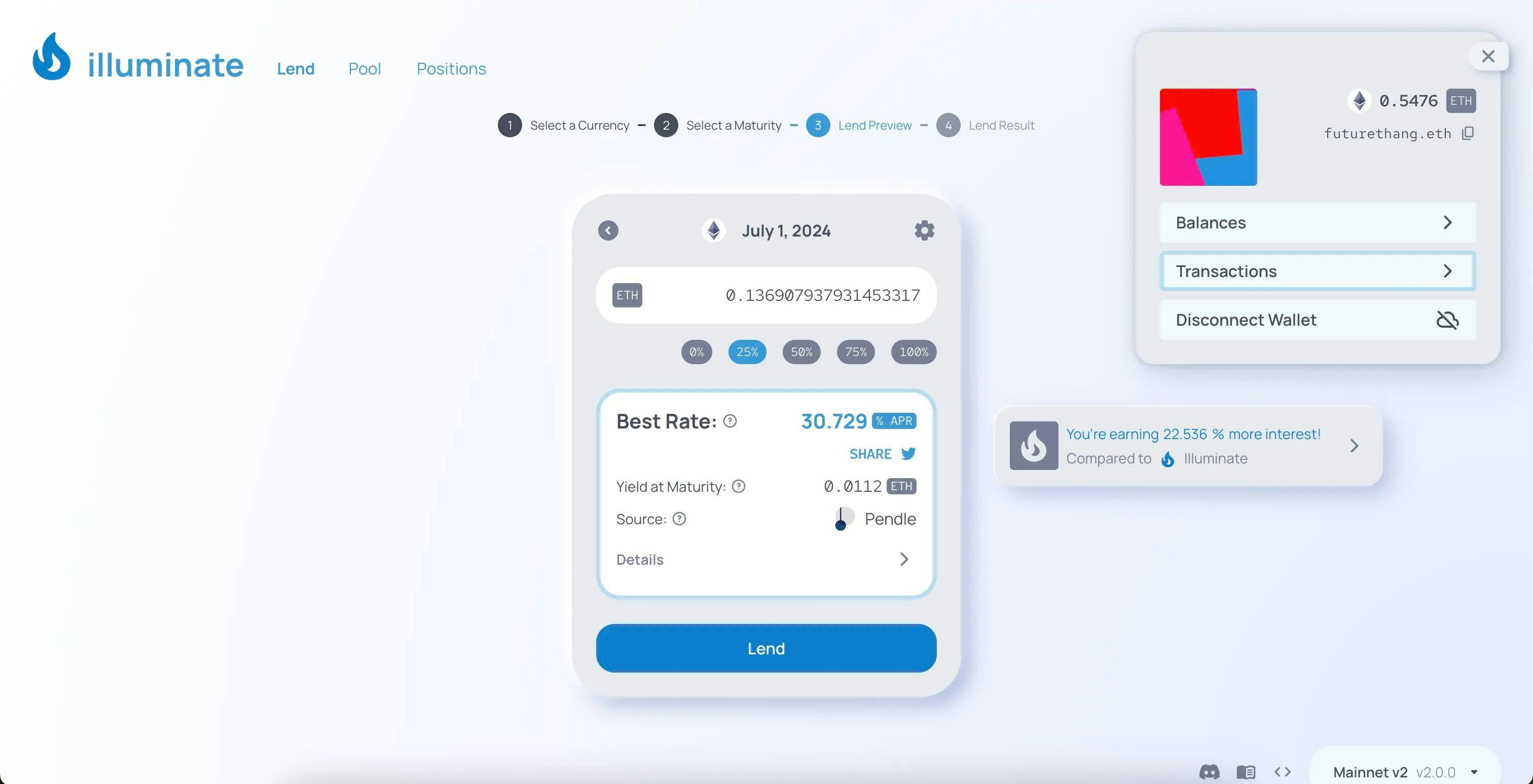 Wallet management allows view of transaction history, balances, and wallet operations.